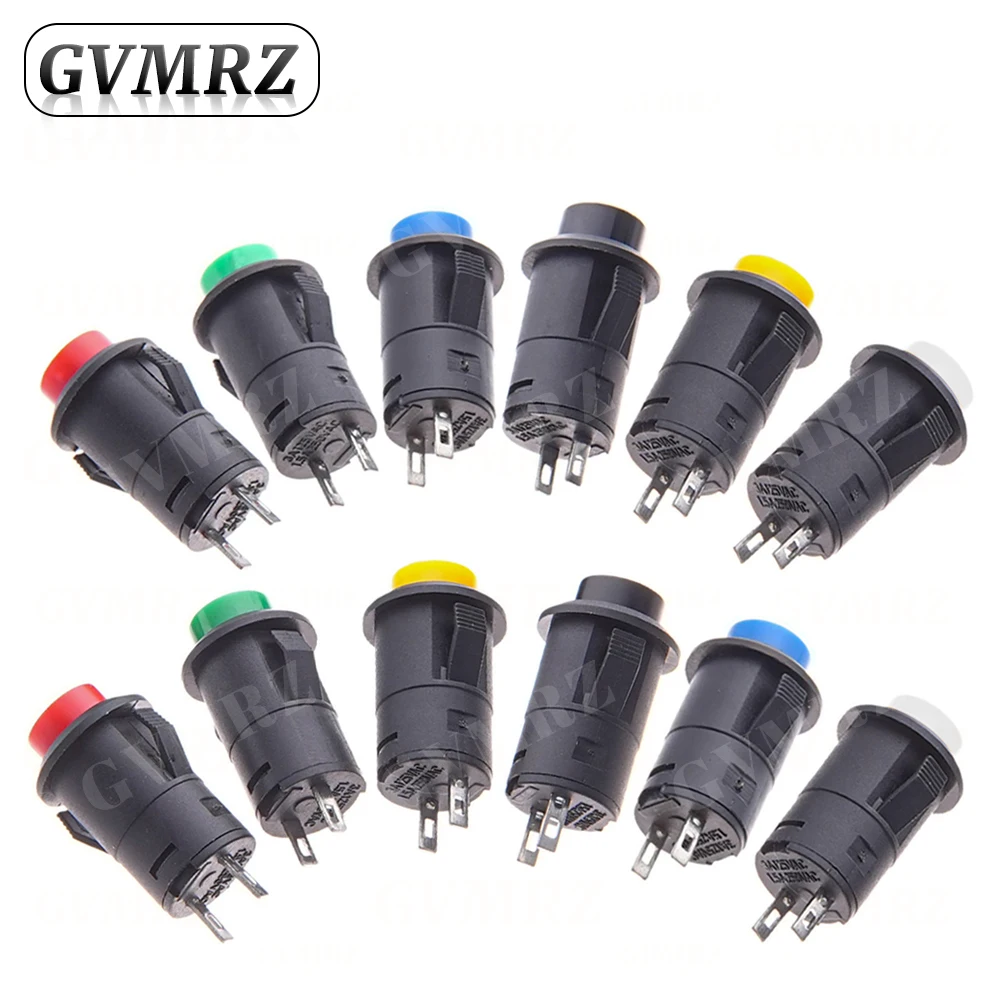 5 pièces interrupteurs à bouton-poussoir auto-verrouillage/momentané DS228 DS428 12mm interrupteur à bouton-poussoir OFF-ON 3A /125VAC 1.5A/250VAC Snap-on