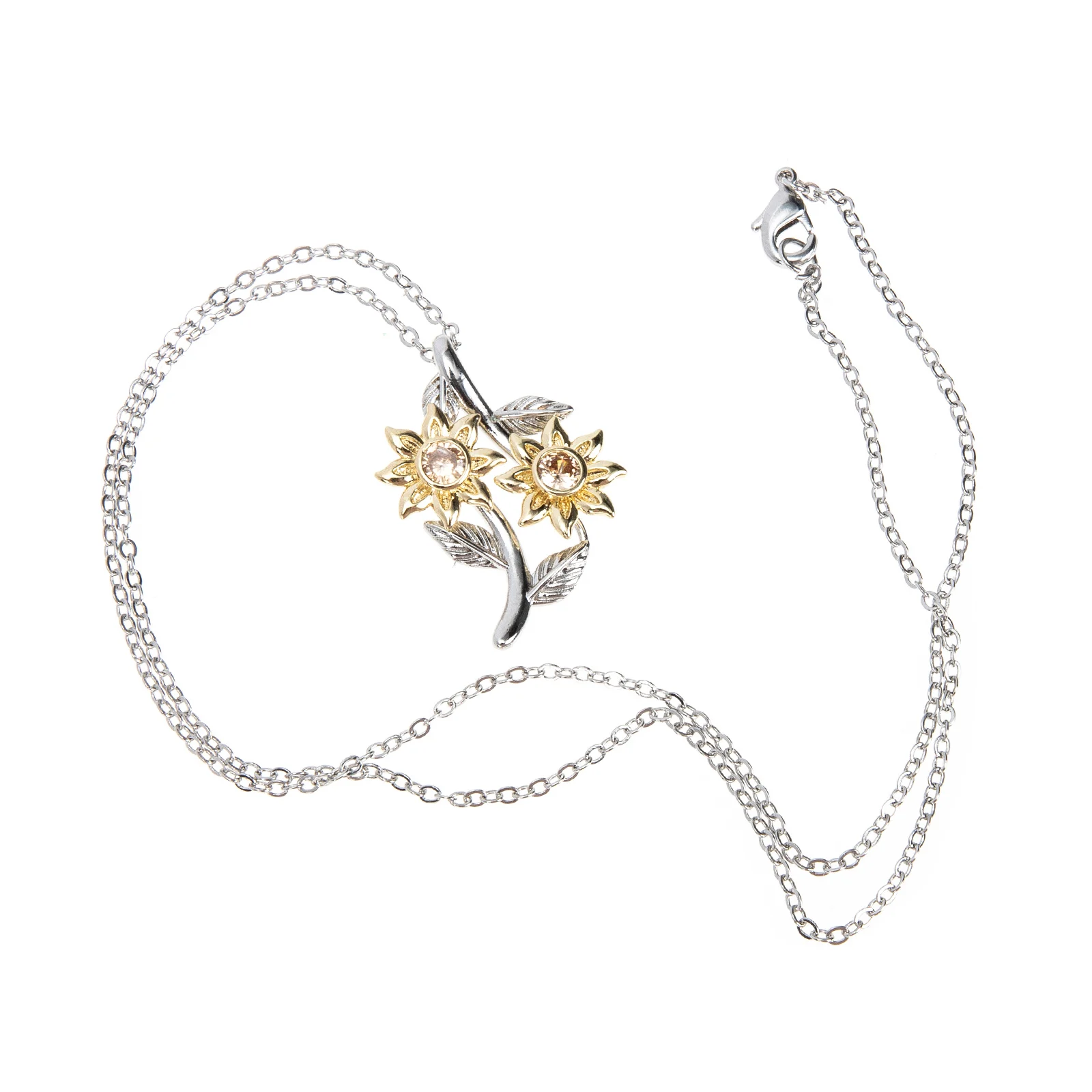 

Clavicle Chain Sunflower Love Necklace Lovers Copper Pendant Necklaces for Women