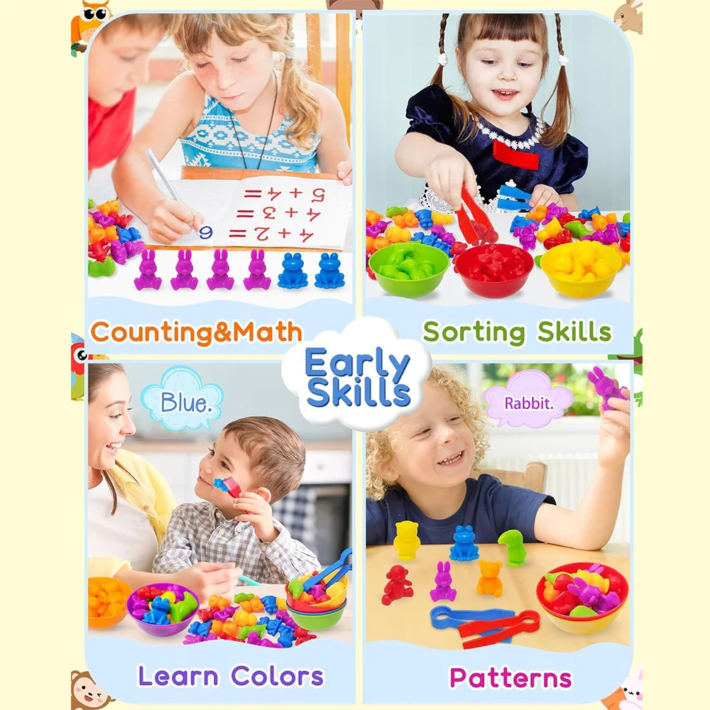 Regenbogen Zählen Tier Sortieren Spielzeug Farbe Sortieren Tier Dinosaurier Form Klassifizierung Montessori Sinnes Spielzeug Jungen Mädchen Geschenk