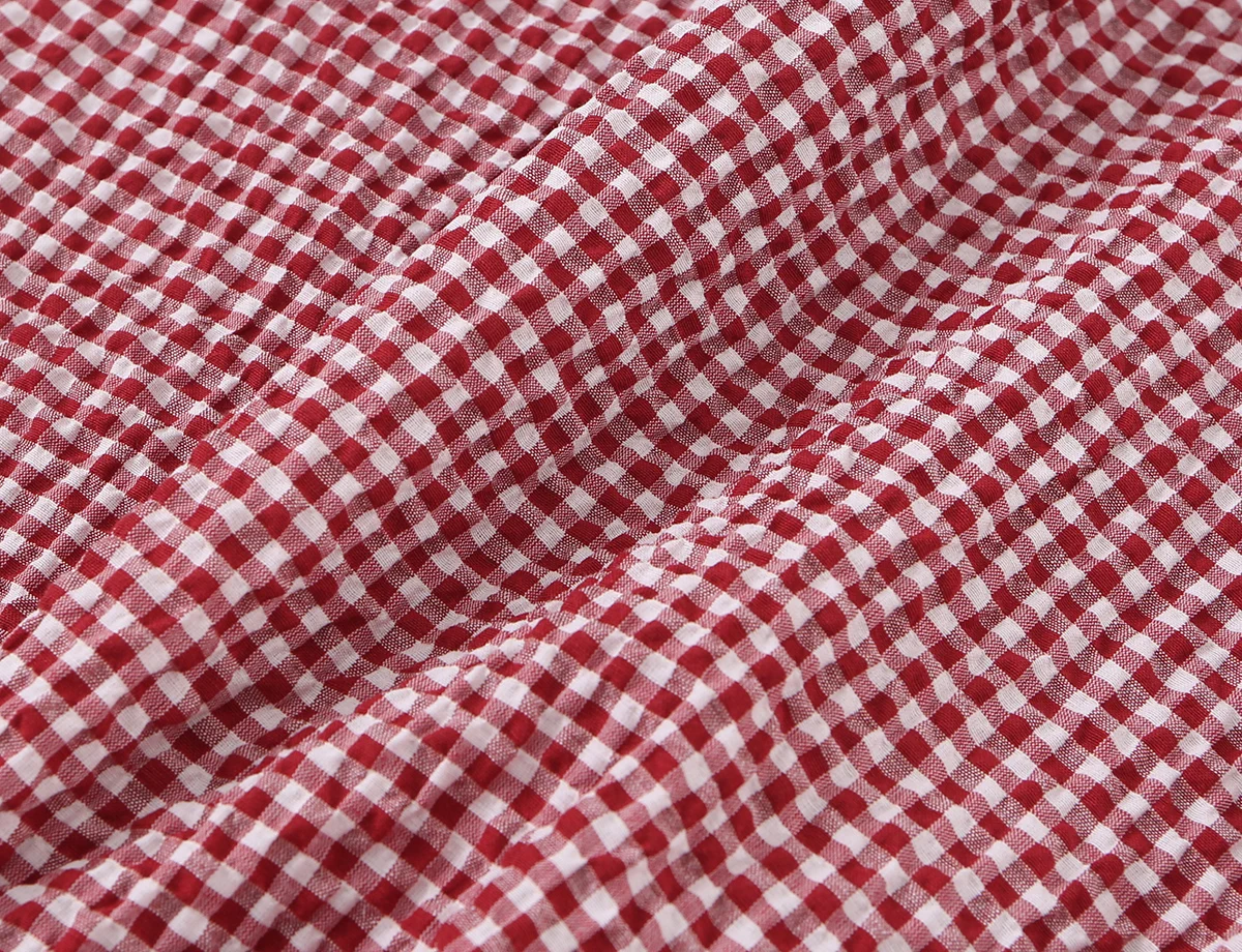 KONDALA Damen Lässige Schicke Rote Karierte Laternenhose 2026 Sommer Trendige Street-Style Urlaubshose mit Kordelzug Elegante Damen-Bloomers – Detail 8