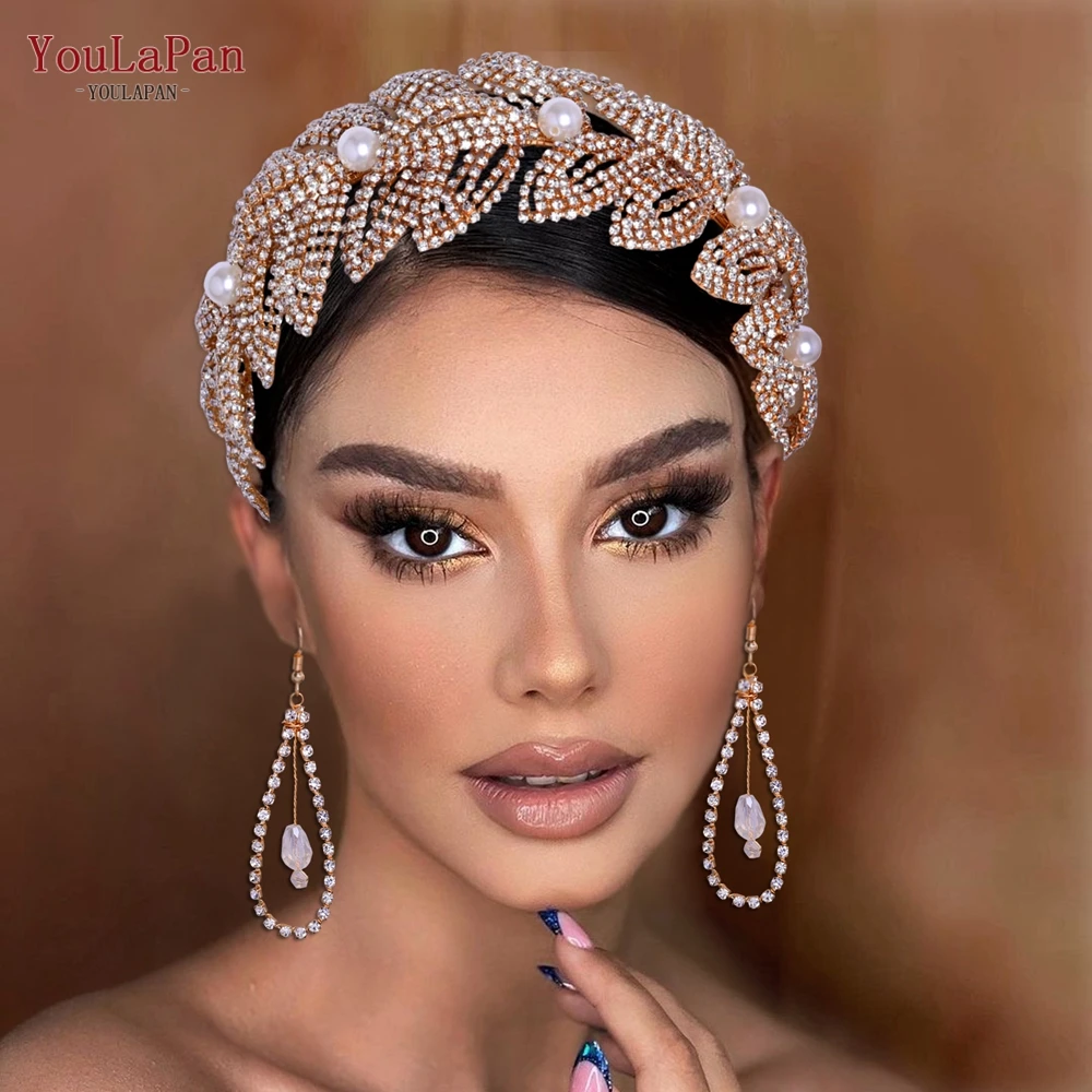 YouLaPan Wedding Headbands Crystal Woman Headpiece Bridal Hair Accessorie Pageant Headwear Brides Tiara and Headdresses HP366