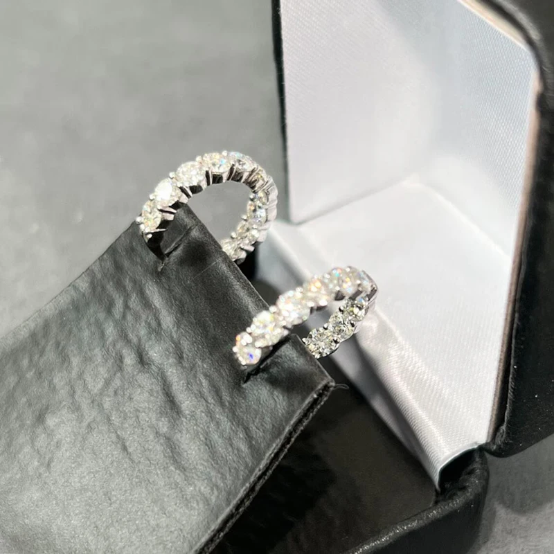 Rrjzz Funkelnde 3,8 mm Moissanit-Creolen in D-Farbe für Damen, 5,72 Karat VVS1, im Labor hergestellte Diamantohrringe, GRA-Schmuck, Geschenk – Detail 16
