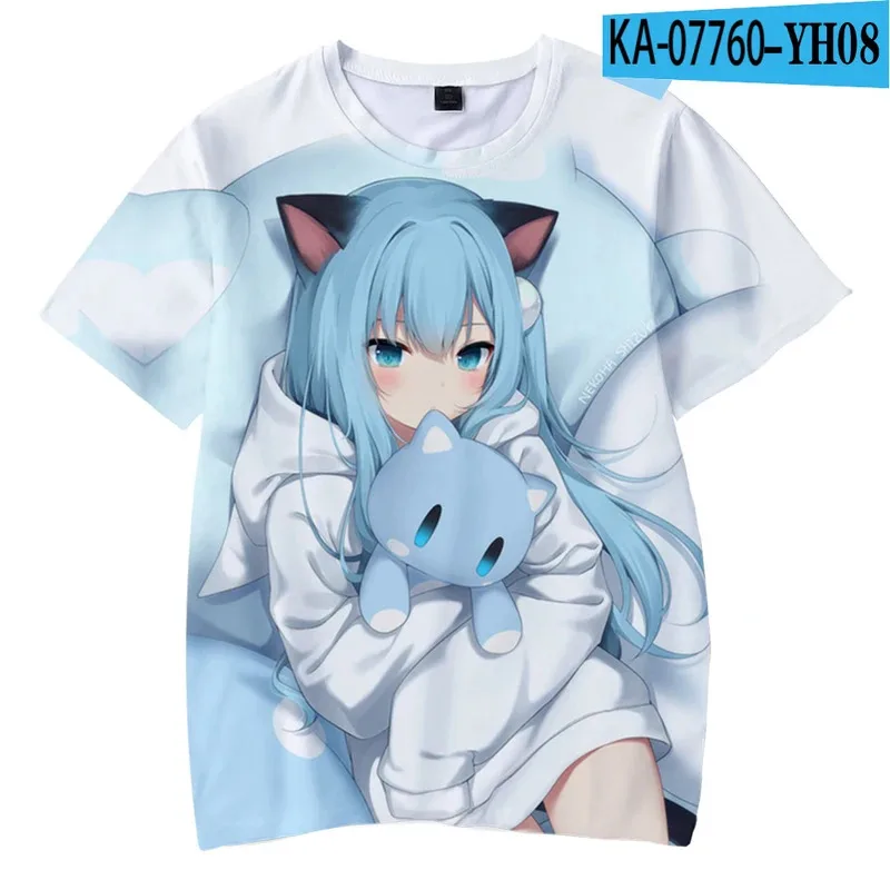 Manga cute girl nekoha Shizuku 3D T-shirt men women cosplay T shirt o neck short sleeve cute fashion tshirt unisex clothing