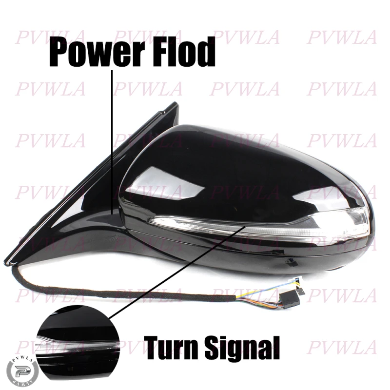 10PIN Black Painted Power Fold Turn Lamp Rear Mirror Assembly For Benz W222 S400 S550 S600 S650 S63 AMG 2014 2015 2016 2017-2020