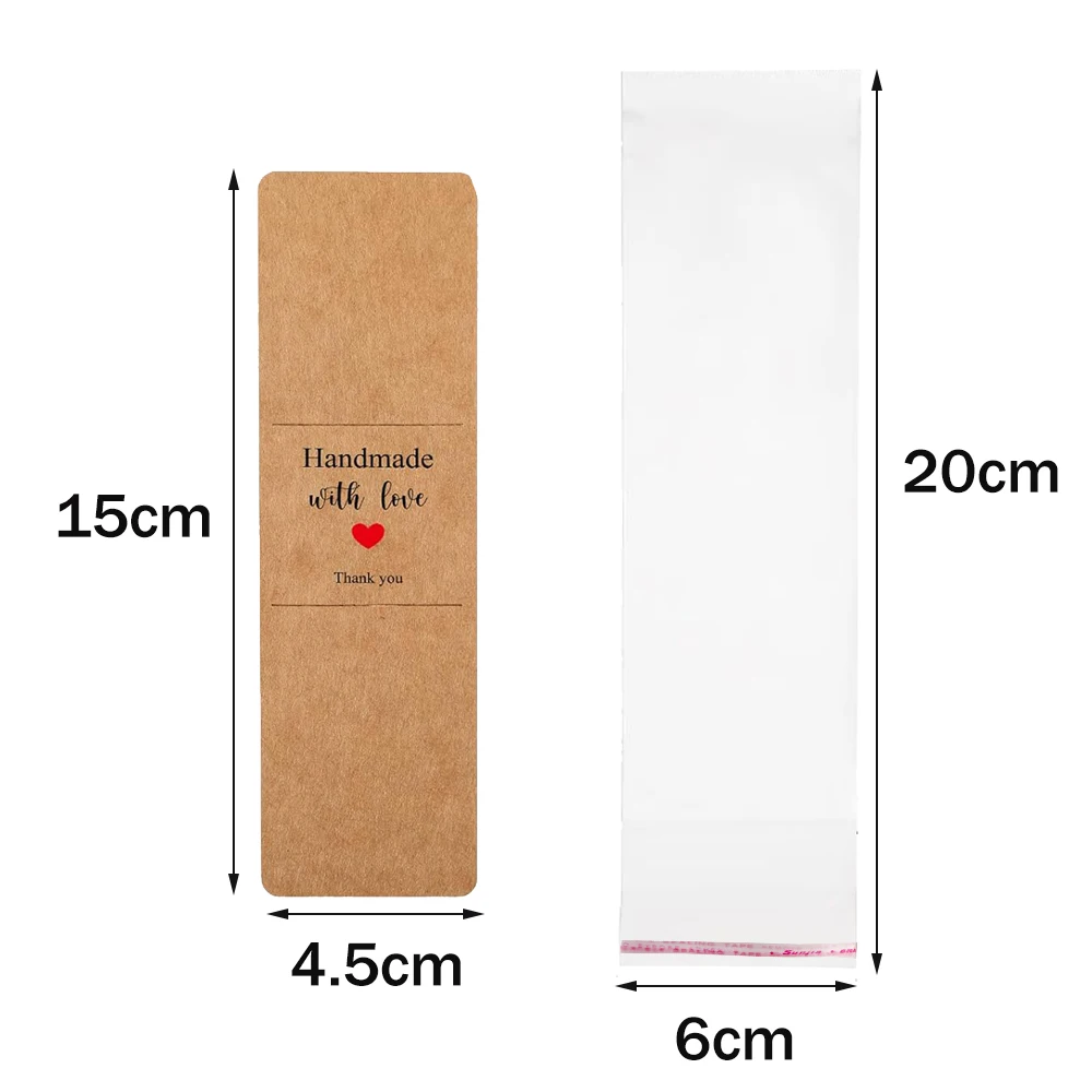 10/30/50 Sets Kraft Bookmark Sleeve Holder Blank Display Cards with OPP Bags for Gift Small Business Selling Packaging Supplies