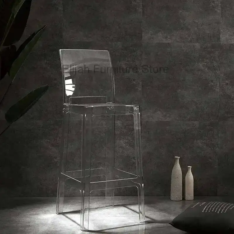 Industrial Luxury Bar Waiting Chair Minimalist High Stool Nordic Chairs Living Room Makeup Cadeiras De Jantar Chair Backrest
