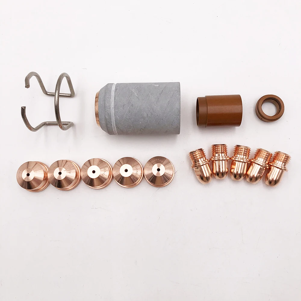 A141 Plasma Cutting Torch Replacement Accessories Nozzle Electrode Shield Cap Insulator Swirl Ring Welding Parts 14pcs Set