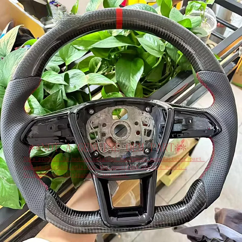 For Audi Sport Style Carbon Fiber Steering Wheel Horn Cover For A6 C8 A7 With Button Frame And Black Frame