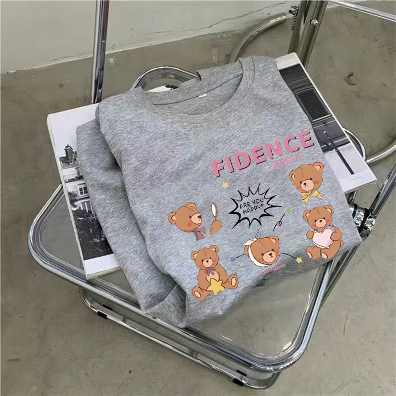 فستان صيفي فضفاض وعصري مطبوع عليه دب كرتوني على الطراز الكوري بسيط وغير رسمي برقبة دائرية للنساء الحوامل #5