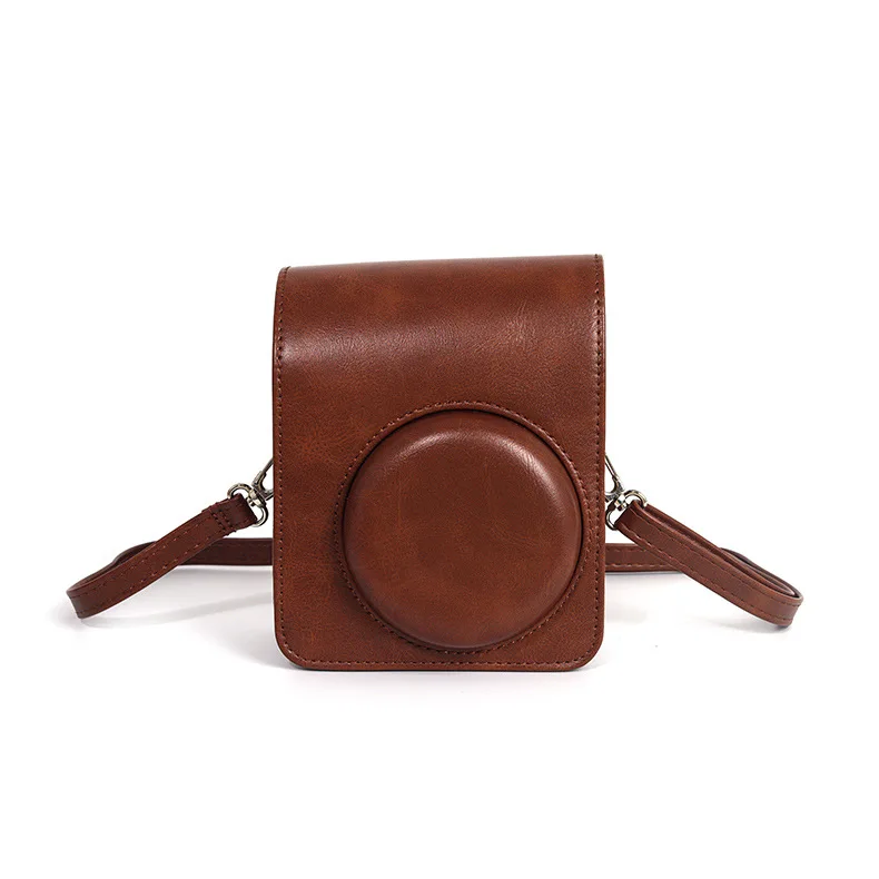 

Solid color mini camera bag PU leather cover with shoulder strap For Instax Mini13 camera bag