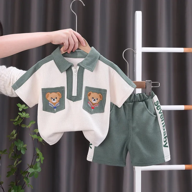 New Summer Fashion Baby Boys Clothes Suit Children T-Shirt Shorts 2Pcs/Set Kids Clothing Toddler Casual Costume Infant Tracksuit