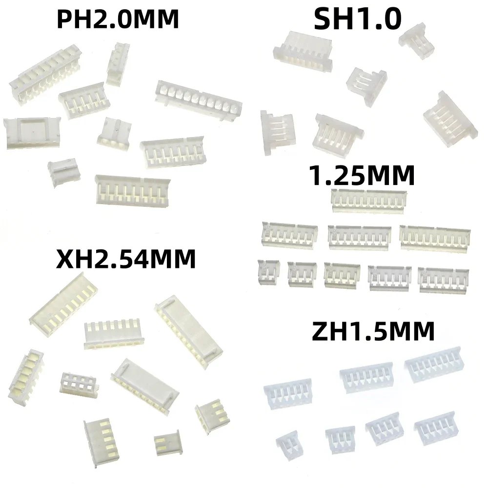 50pcs 1.0mm 1.25mm 1.5mm 2.0mm 2.54mm SH JST PH XH Housing Shell Connector 2/3/4/5/6/7/8/9/10P 1.0 1.25 2.0 2.54 Plastic Plugs