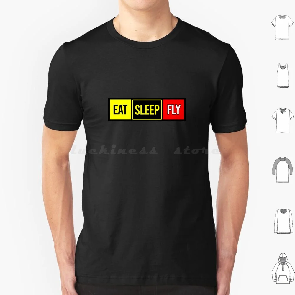 Eat Sleep Fly T Shirt Cotton Men Women DIY Print Fly Flying Aviation Landing Takeoff Pilot Captain Plane Airplane Boeing Airbus