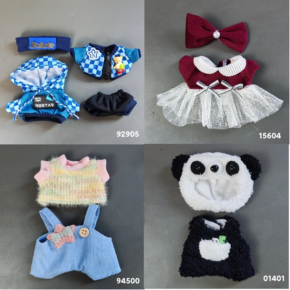 Pop Kleding Outfit Accessoires Voor Korea Kpop Exo 15-17 cm Labubu Idol Poppen 10 cm cotoon pop T-shirt denim shorts set Kleding