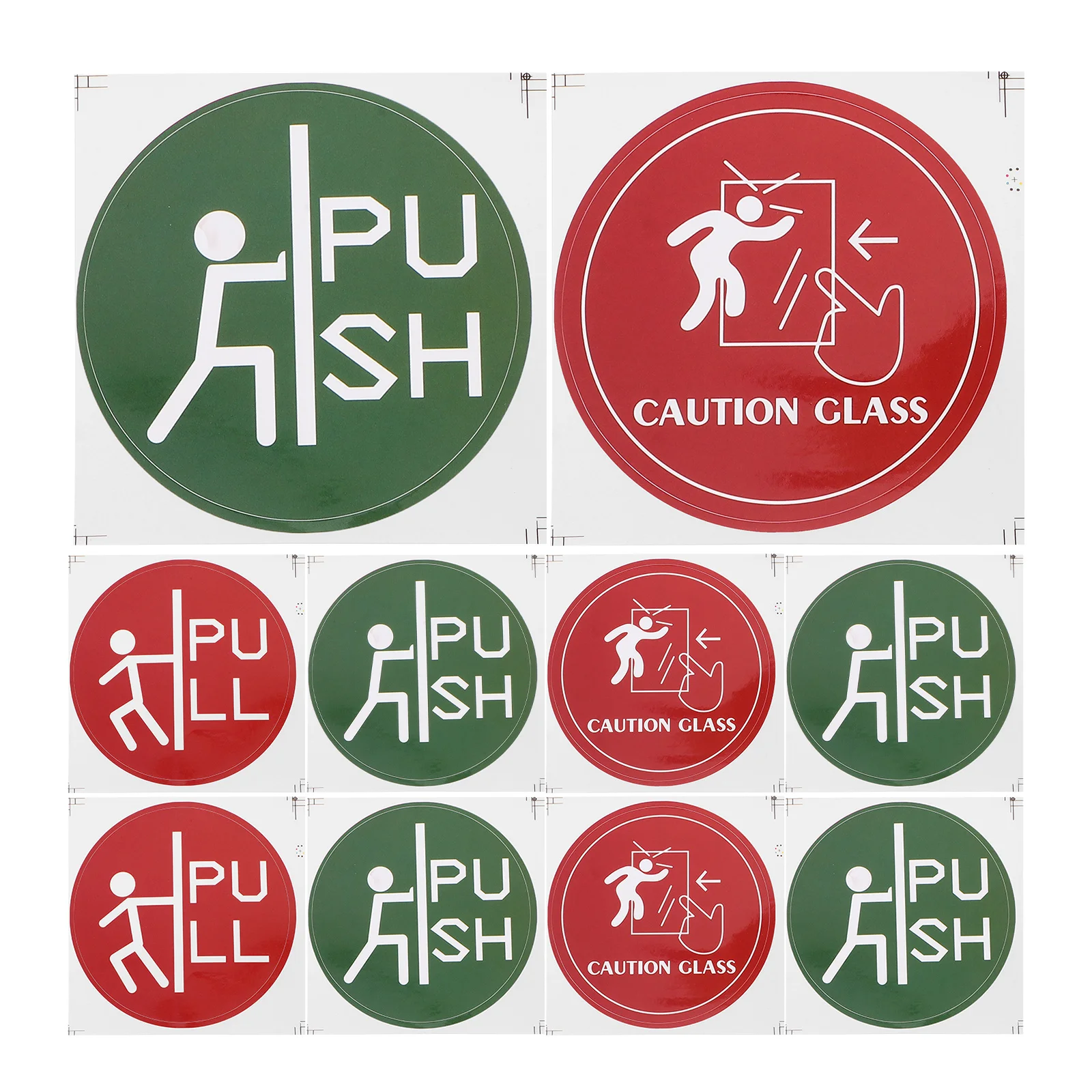 

36Pcs Glass Door Sticker Vibrant Long-Lasting Adhesive Decals for Business Entrance Push Pull Signage Convenient Application