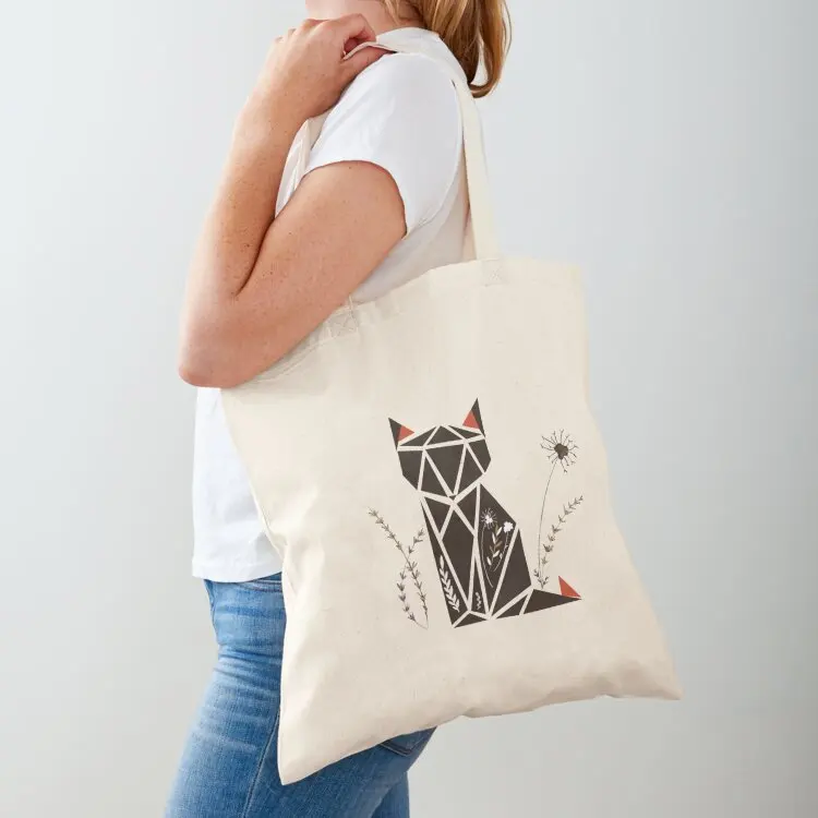 

Autumn vibes! Little black fox Tote Bag foldable reusable bag canvas tote tote bag women