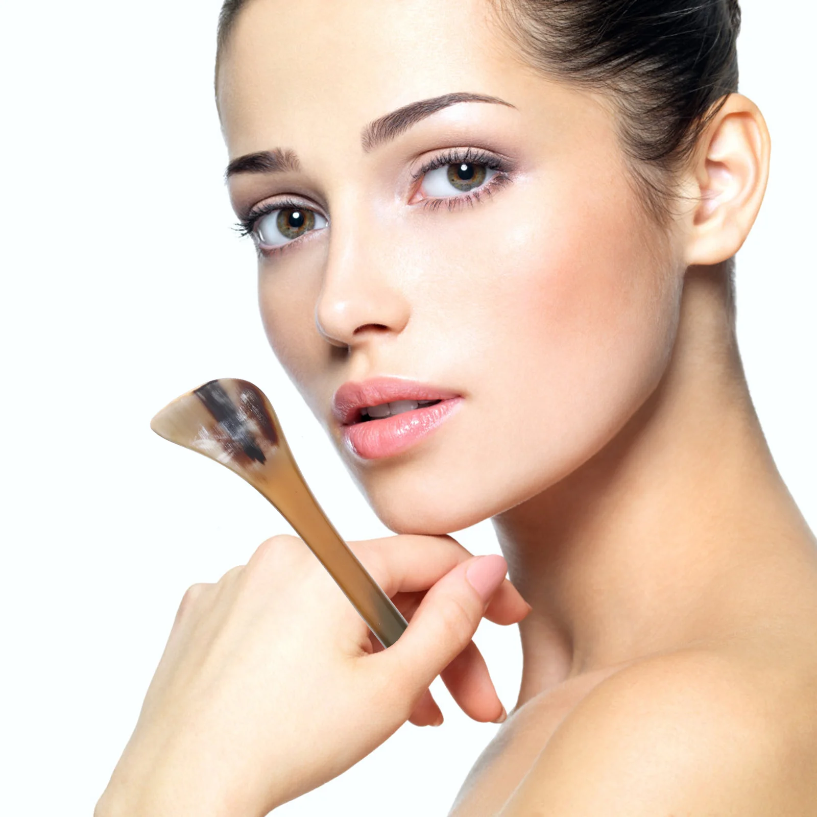 Herramienta de masaje Facial con cuerno de búfalo negro Natural, tablero Gua Sha para el cuidado de los ojos, Spa, antiarañazos, 1 Uds.