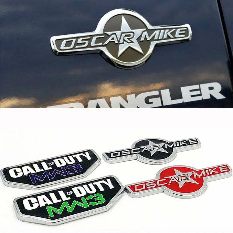 

For Jeep OSC Call of Duty Grand Cherokee Compass Liberty Renegade Wrangler jl tj jl yj Chrome Sticker Side Tail Badge Decoration