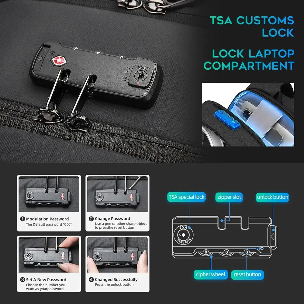 Zaino da viaggio BANGE, zaini da lavoro leggeri per uomo, zaino per laptop da 15,6 pollici, zaino alla moda per uomo e donna…