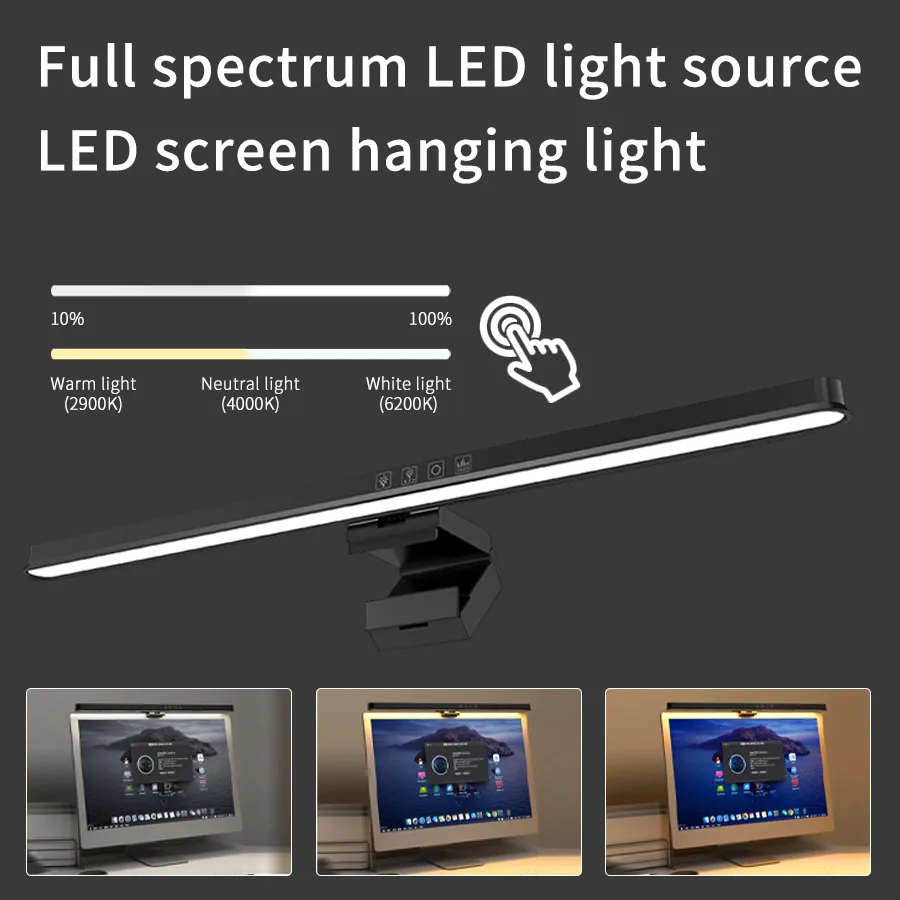 51cm LED Desk Lamp Computer Monitor Light Screen Hanging Atmosphere Lamp Eye Protect Learning Work Gaming Reading Night Light