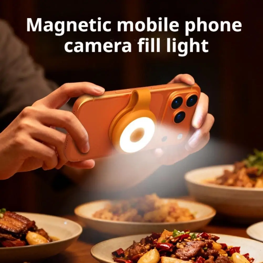Magnetic Mobile Phone Fill Light Portable Rear Selfie Mirror Photography Assistant Shooting Clip Night Time Fill Light