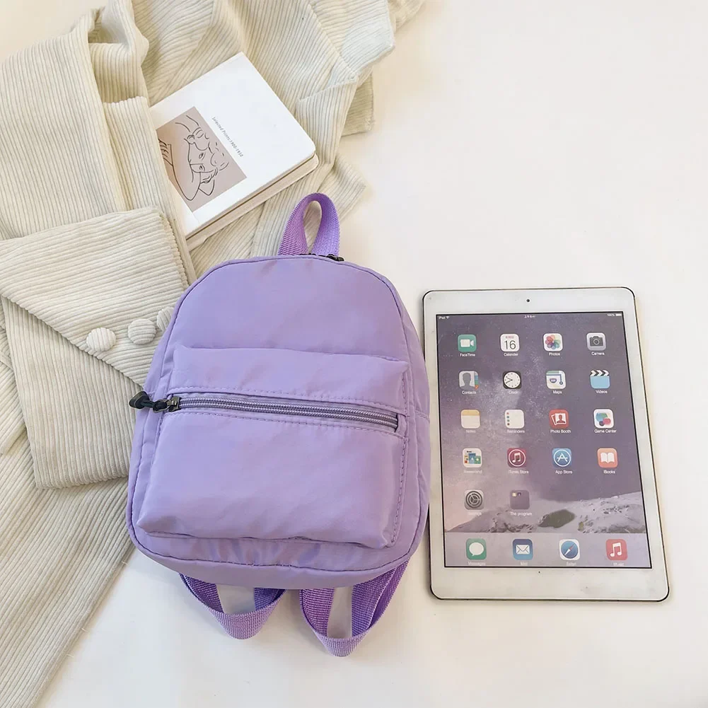 Women Backpack Solid Color Preppy Style Backpack Student School Traveling High Capacity Handbags Nylon Material Knapsack