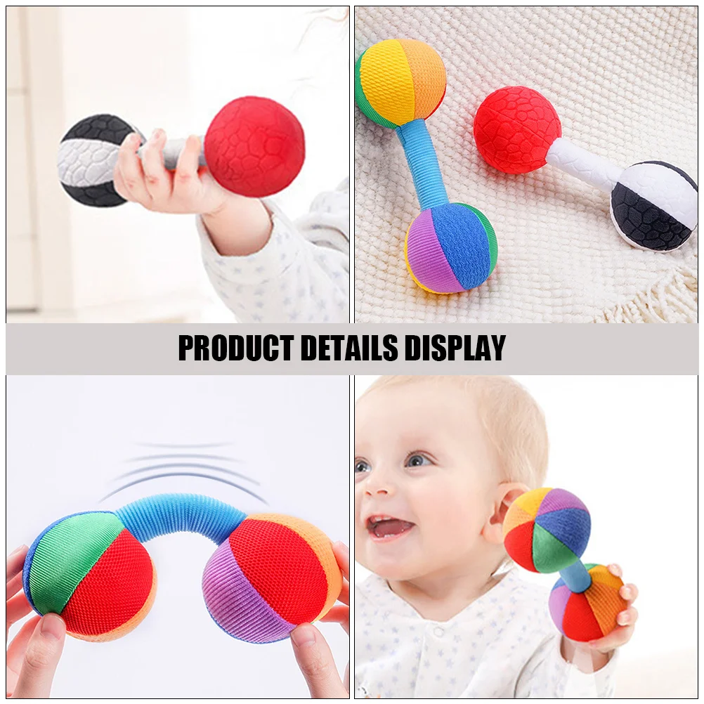 2 Pcs Baby Training Toys Portable Dumbbell Colorful Soothing Plaything Dumbbells Grip Christmas