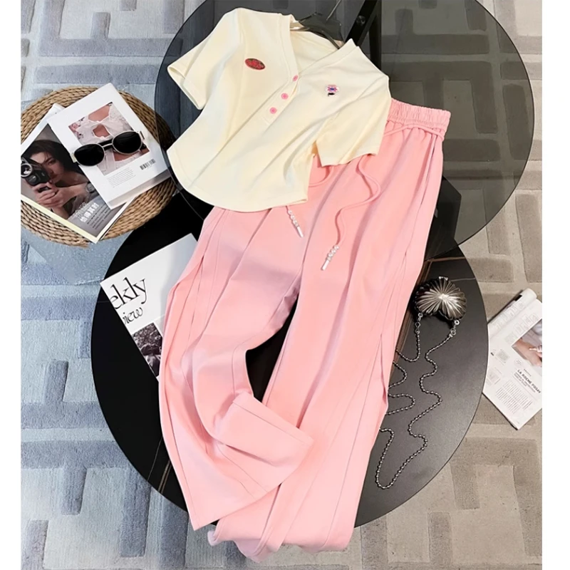 White Casual Sports Suit New Women's Loose and Age Reducing Thin Style Long Sleeved Hooded Sweatshirt Long Pants Two-piece Set