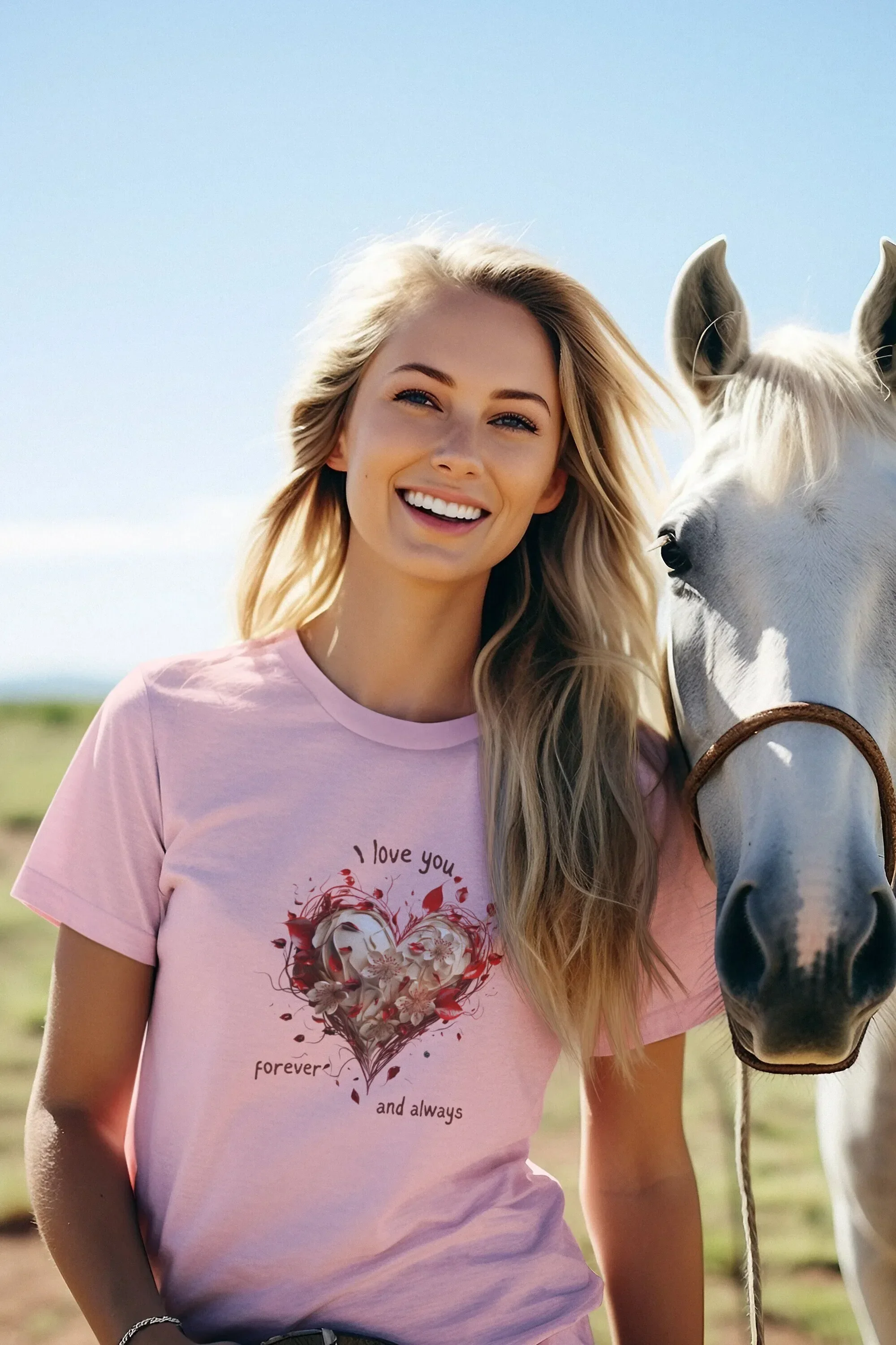 Romantisches T-Shirt, Liebes-Shirt, „Ich liebe dich für immer“-T-Shirt, Geschenk zum Jahrestag, Geschenk zum Valentinstag, T-Shirt mit Herzmotiv.