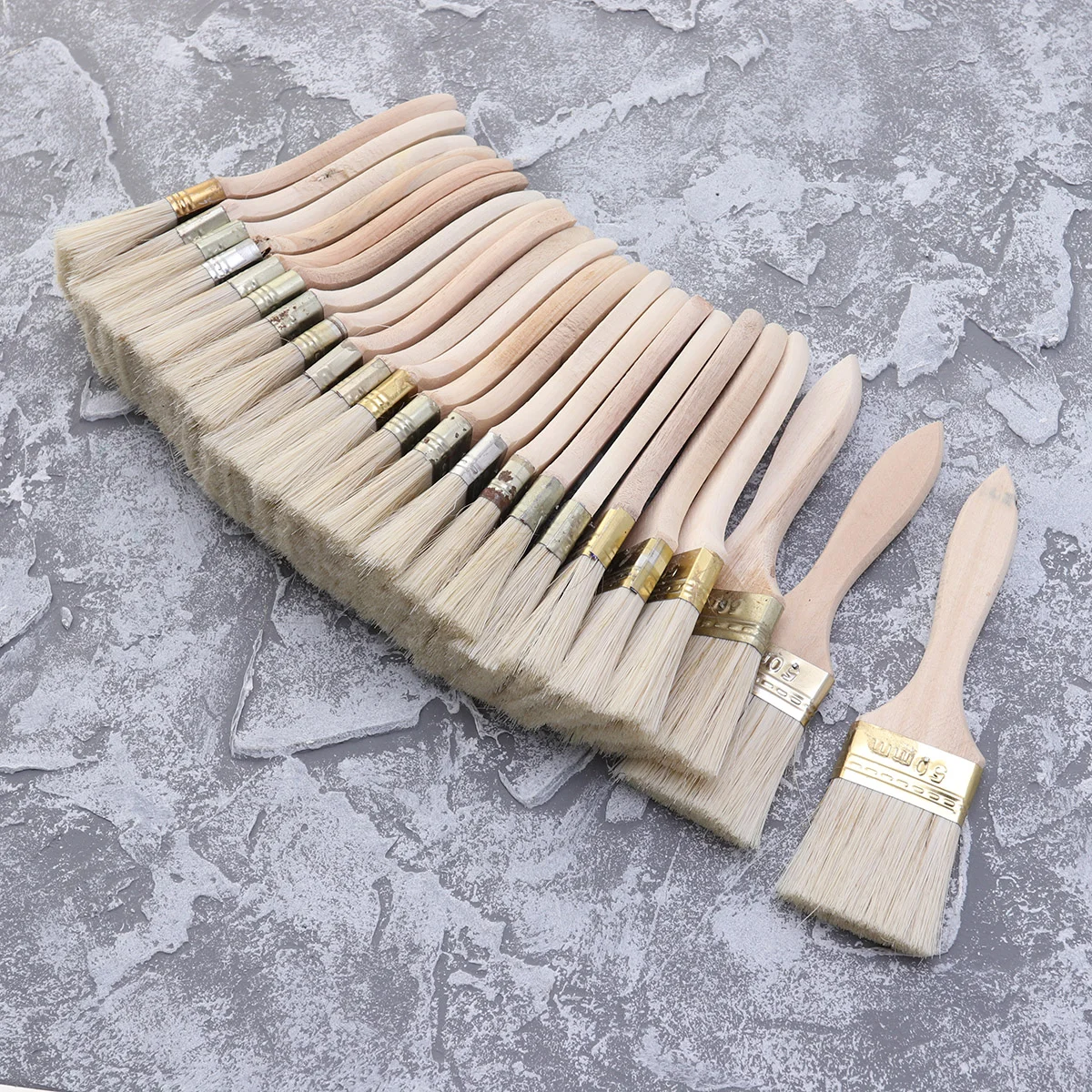 23 Pcs Paint Brush Craft Stain Pen Paints Painting Bristle Artist Wooden Iron Sheets Masonry