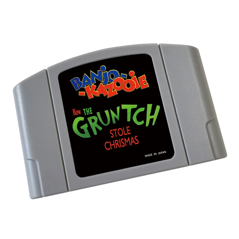 N64 games Cartridge Banjo Kazooie How The Gruntch Stole Chrismas NTSC  And PAL Version Retro Games reconstructed