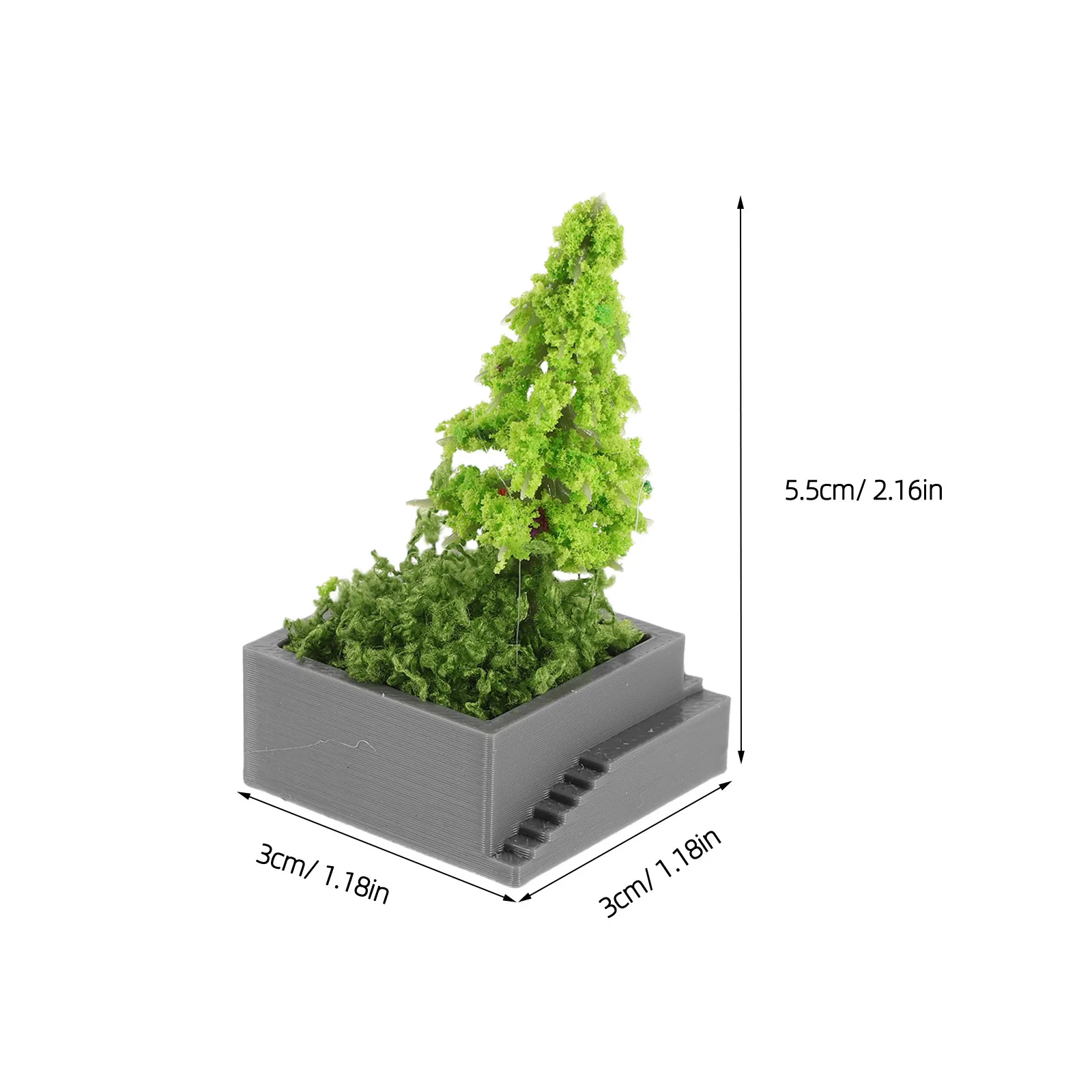 2Pcs Mini Pine Trees Miniature Artificial Greenery Bonsai Ornament for Dollhouse 1:12 1:6 DIY Scenery Craft Decoration Landscape
