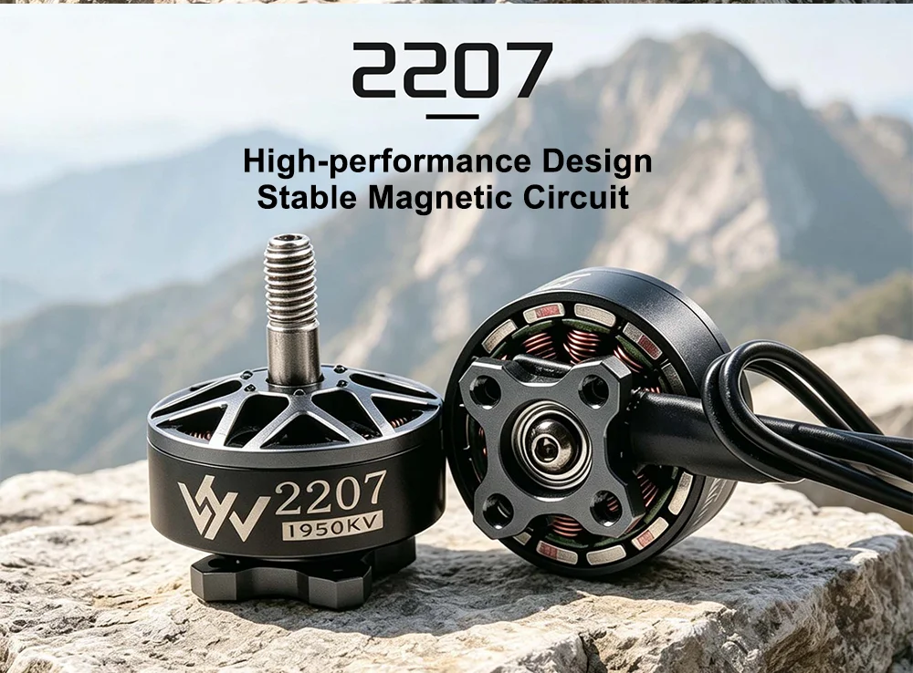 2207 FPV Bürstenloser Motor 1750KV 1950KV 2150KV 6S Lipo 1,81kg Max. Schub 34,5-35,5g 5 Zoll 51466 Propeller Racing Freestyle Drohnenteile – Detail 4