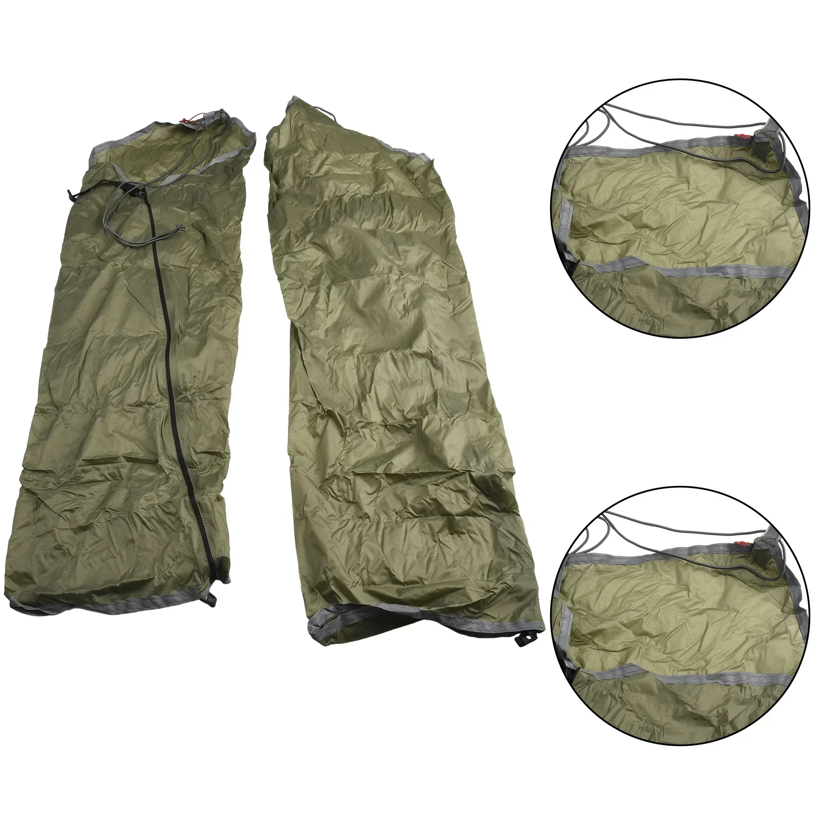 Stay Dry and Comfortable 20D Nylon Outdoor Rain Trouser Elastic Design Waterproof Pants Leg Sleeves for Hiking Camping