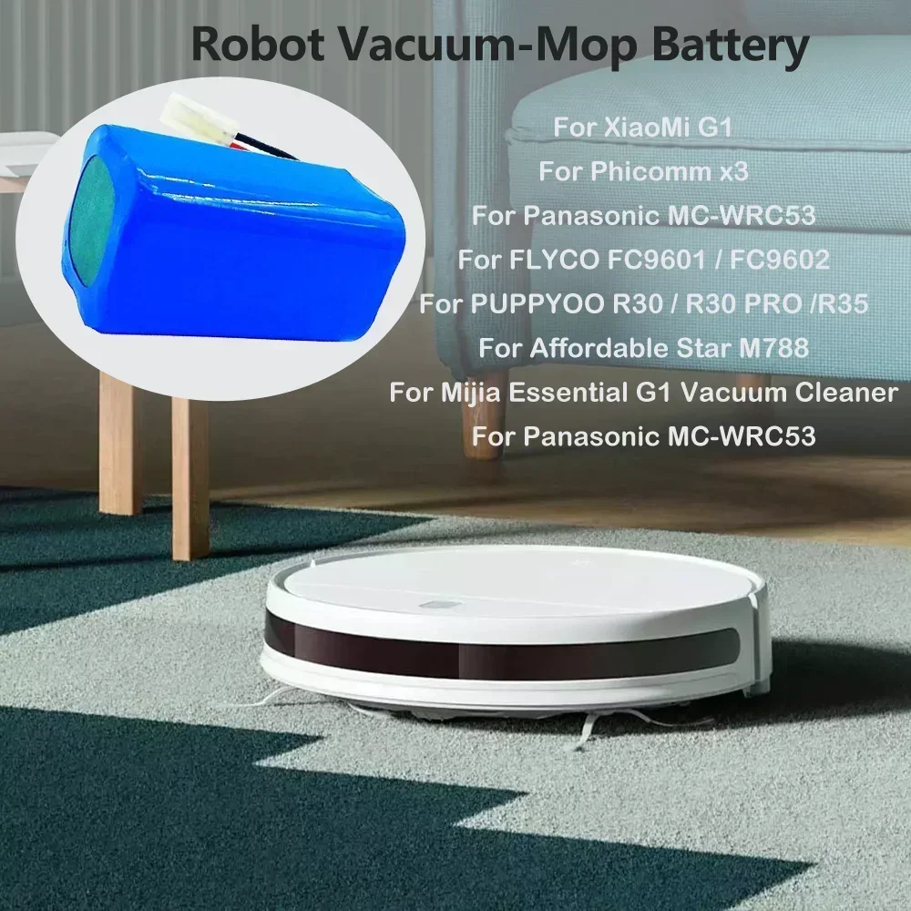 14.8V Battery For Xiaomi G1 Robot Vacuum-Mop Essential For MJSTG1 Robot Vacuum Cleaner Replacement Battery 2600-6800mAh
