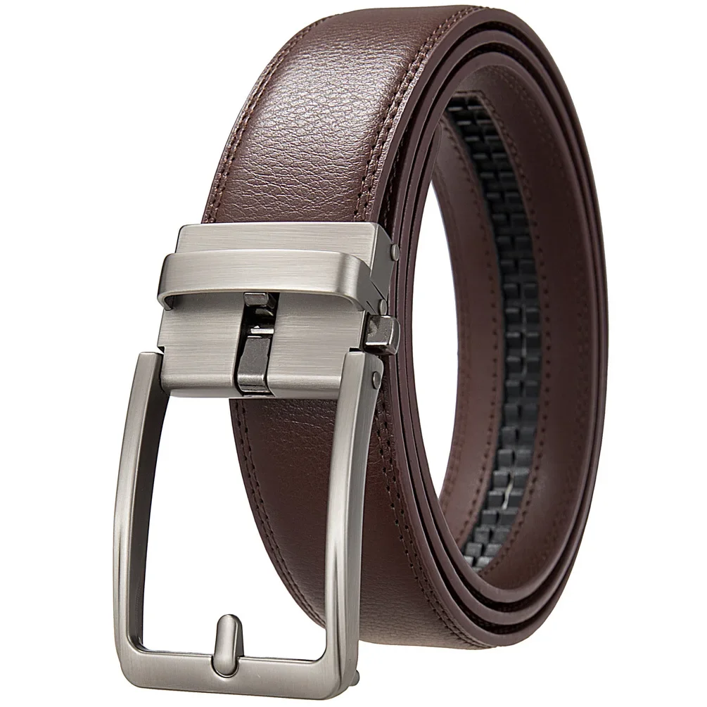 Plus Size 170 160 150 140 130cm Click Business Belts Men Automatic Buckle Genuine Leather Men's Jeans High Quality Waist Strap