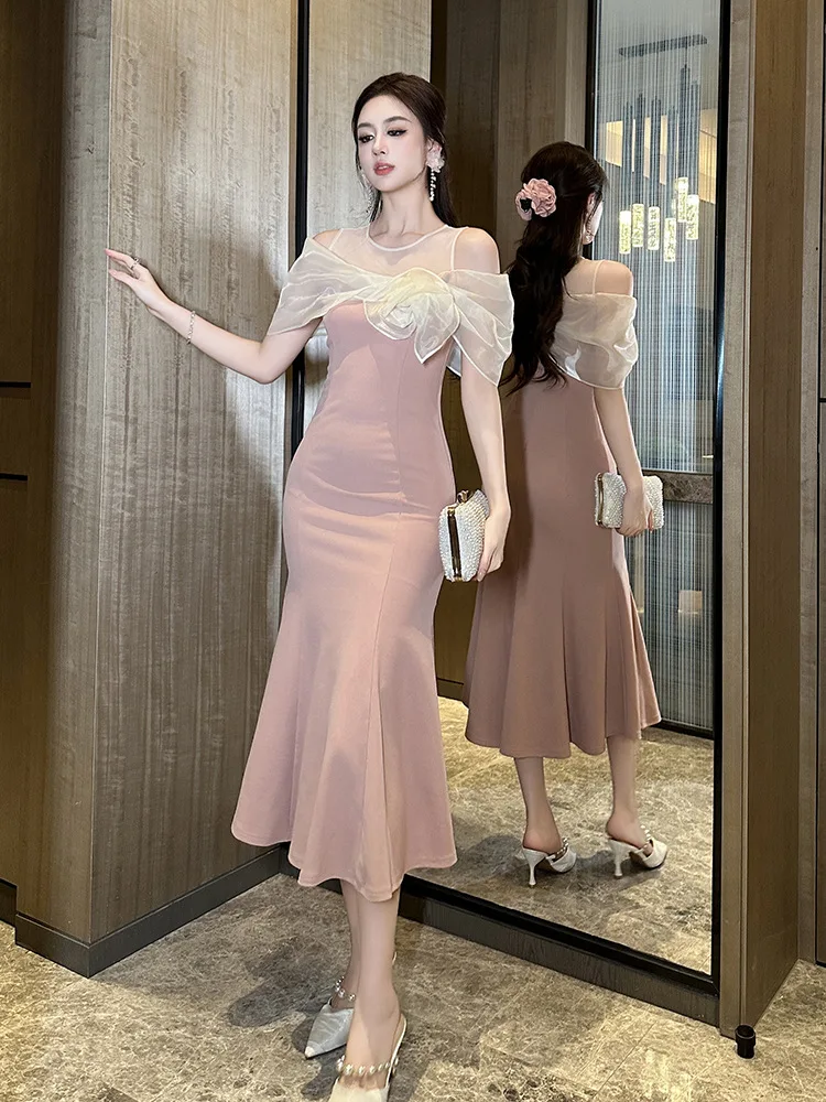 A-Leibniz Women's Dress Pink Dress Wedding Formal Party Dress Graduation Birthday Party Evening Dress 11522