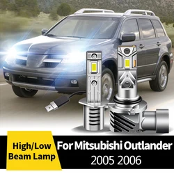 2Pcs Car 12V CANbus LED Headlight High Beam / Low Beam Lamp BulbS Halogen Replacement Light For Mitsubishi Outlander 2005 2006