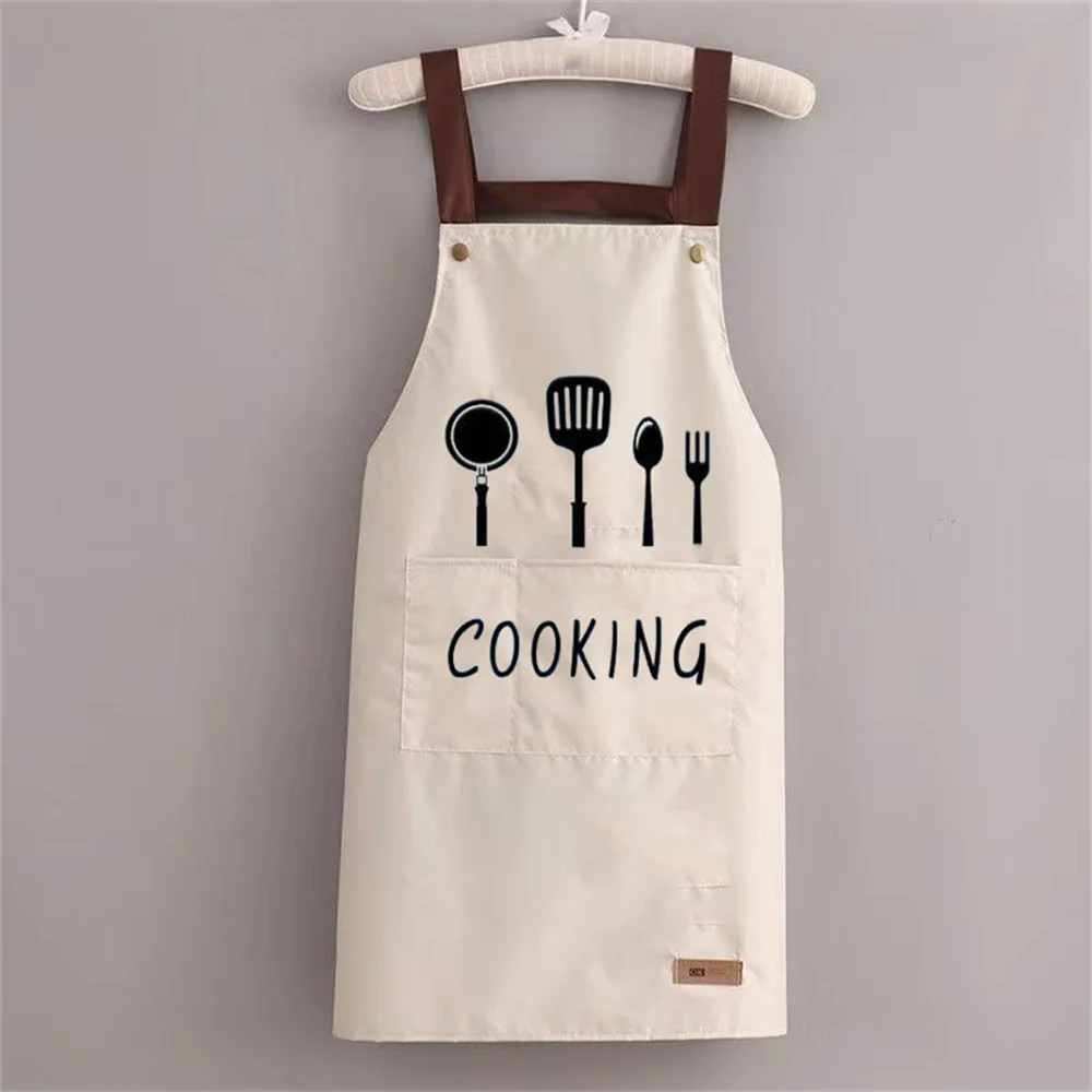 2023 New Fashion Kitchen Aprons for Women Men Chef Work Apron for Grill Restaurant Bar Shop Cafes Beauty Nails Studios Uniform