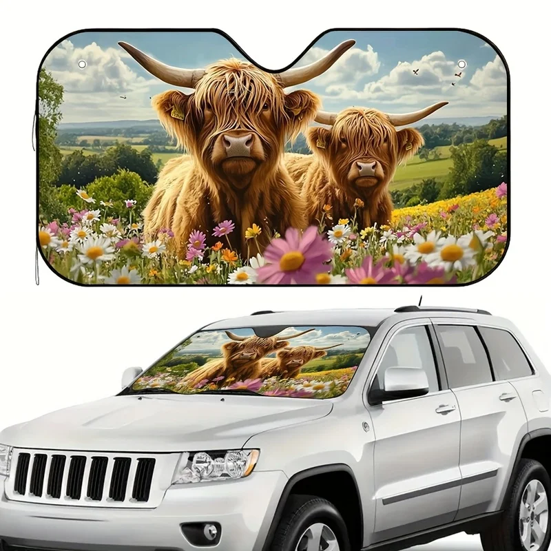 1Pcs Car Windshield Sun Shade, Vibrant Design, Easy Installation For Suvs And Cars