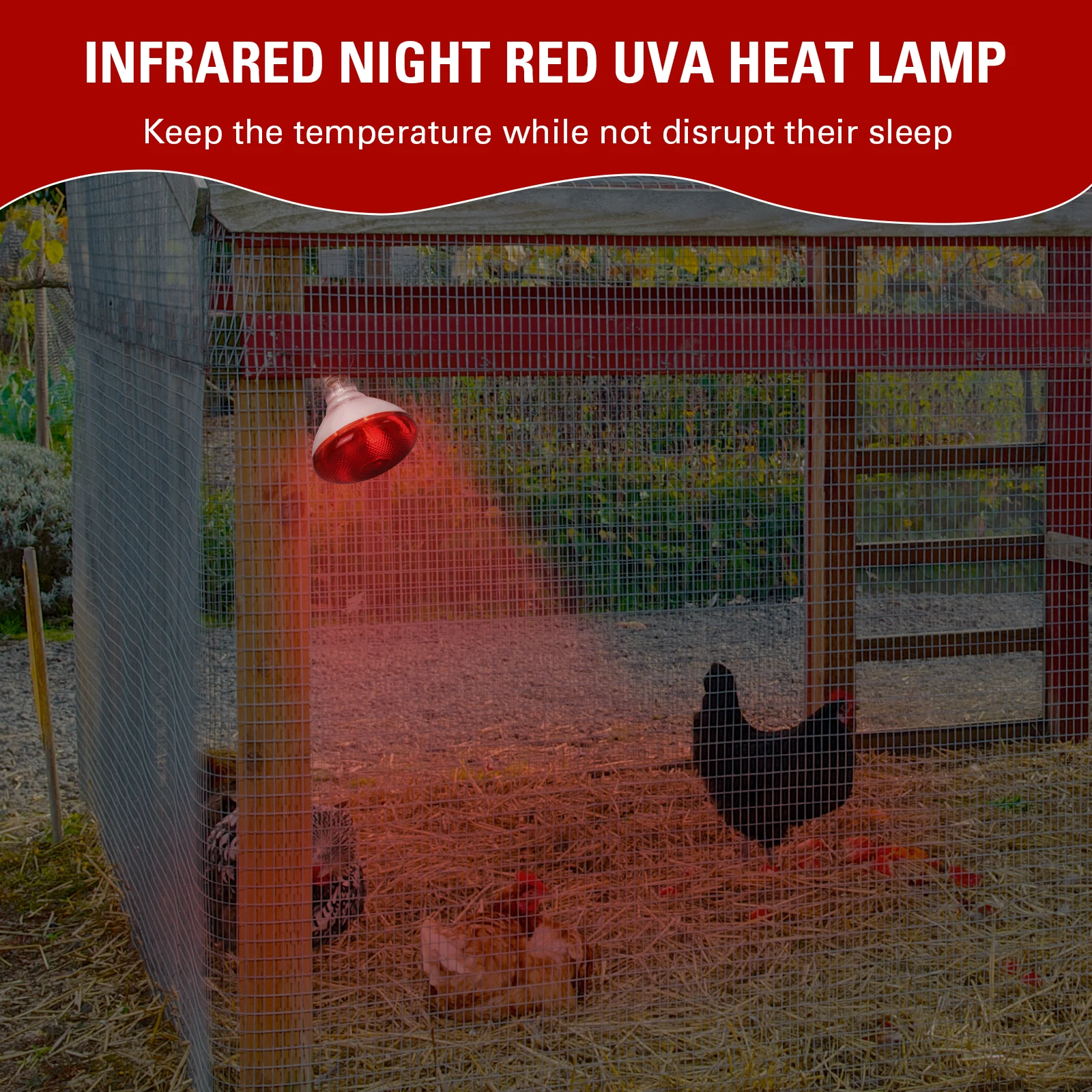 Lâmpada de calor infravermelha dia noite 100w/150w/200w/250w/275w lâmpada de calor vermelha para chocadeira galinheiro pintinhos cobra anfíbio pet réptil