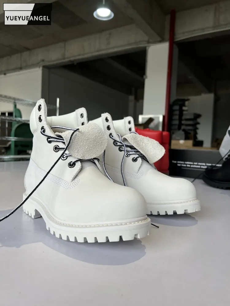 British Style Male Winter Comfortable Cow Suede Leather Round Toe Cross Tied Ankle Boots Solid Color Mid Heel Men Warm Footwear