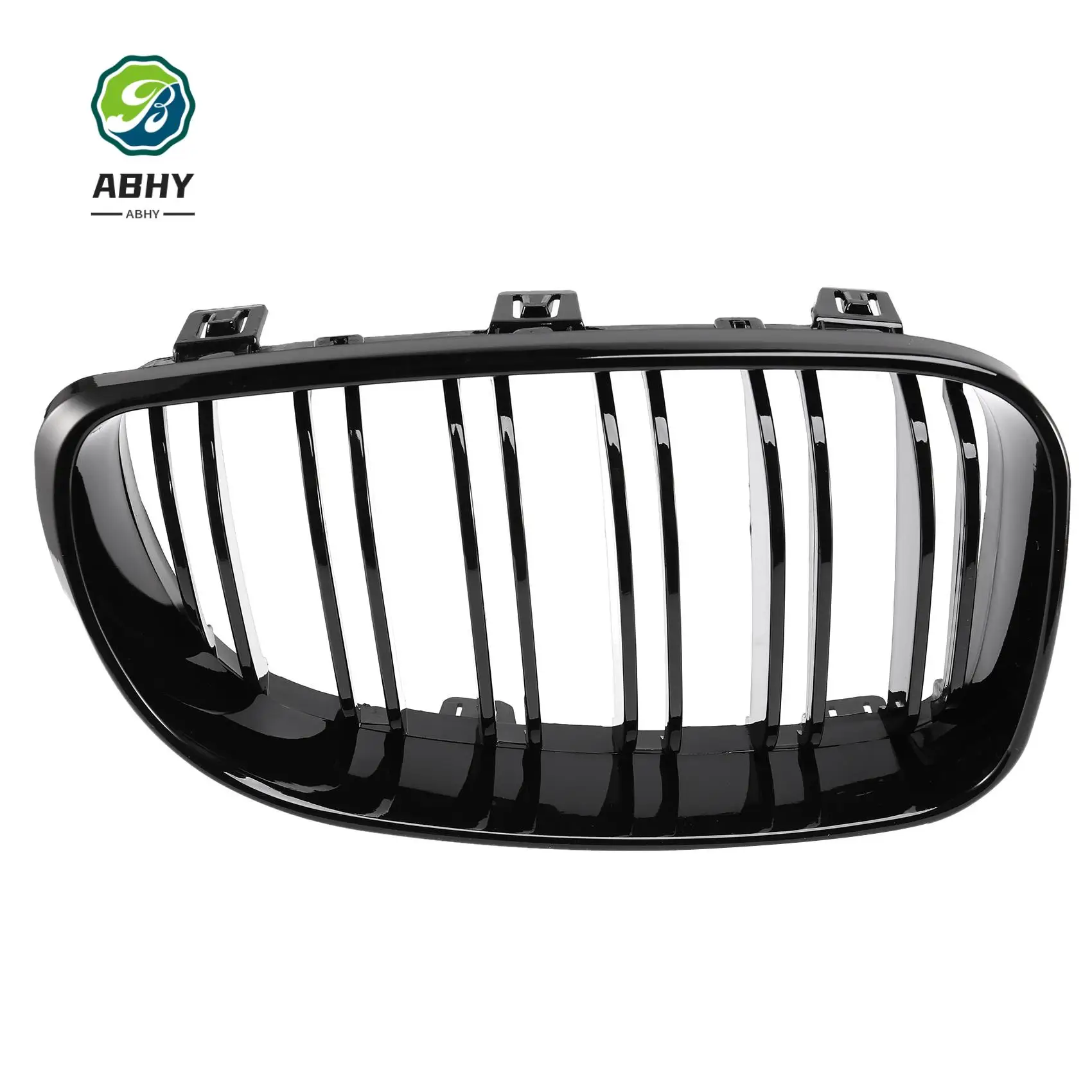 

ABHY-Glossy Black Dual Slats Front Kidney Grille Grill Replacement For BMW E81 E87 E82 E88 120I 128I 130I 135I Selected 2007-201