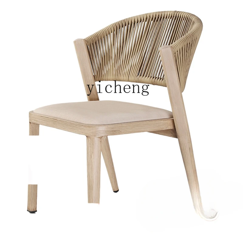 

ZF Outdoor Chair Rattan Chair Single Household Dining Table Terrace Balcony Waterproof Indoor Table and Chair