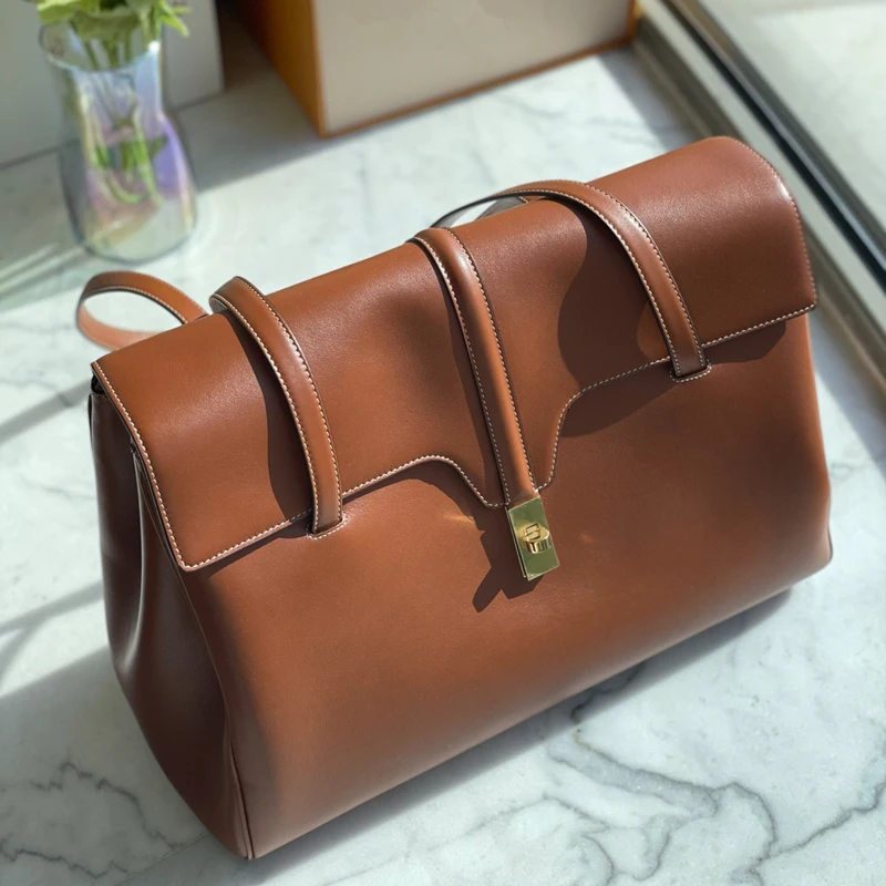 travel shopping high quality big Shoulder Bags for women vintage large genuine leather fashion tote commuting laptop handbags