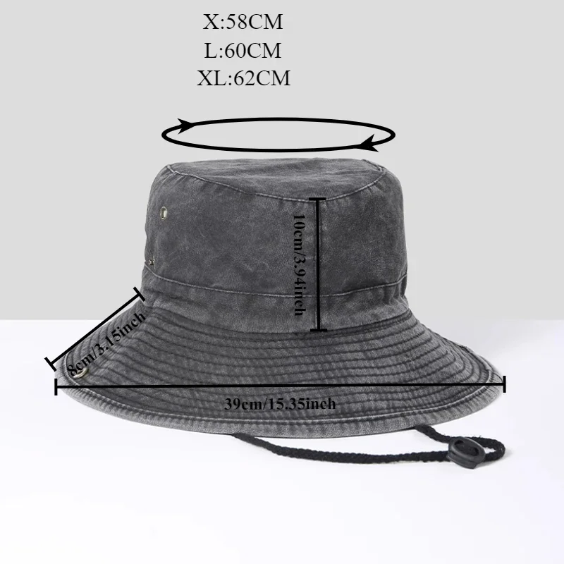 

Big Size Do Old Large Eaves Bucket Hat Men Women Outdoor Sunscreen Hat Sun Protection Fishing Caps Washed Cotton Fisherman Caps