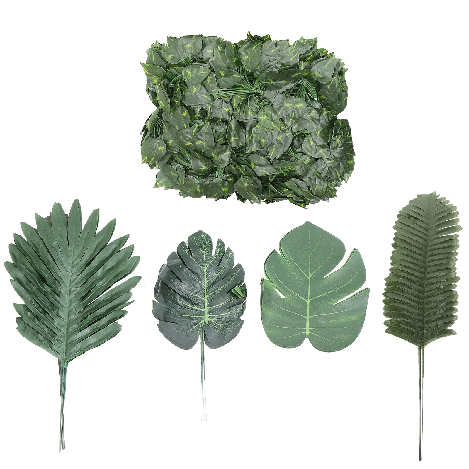 

1 set 1 Set Artificial Hanging Turtle Back Leaf Garland Fake Green Decor For Room Wedding Simulation Monstera Cloth Vine Home