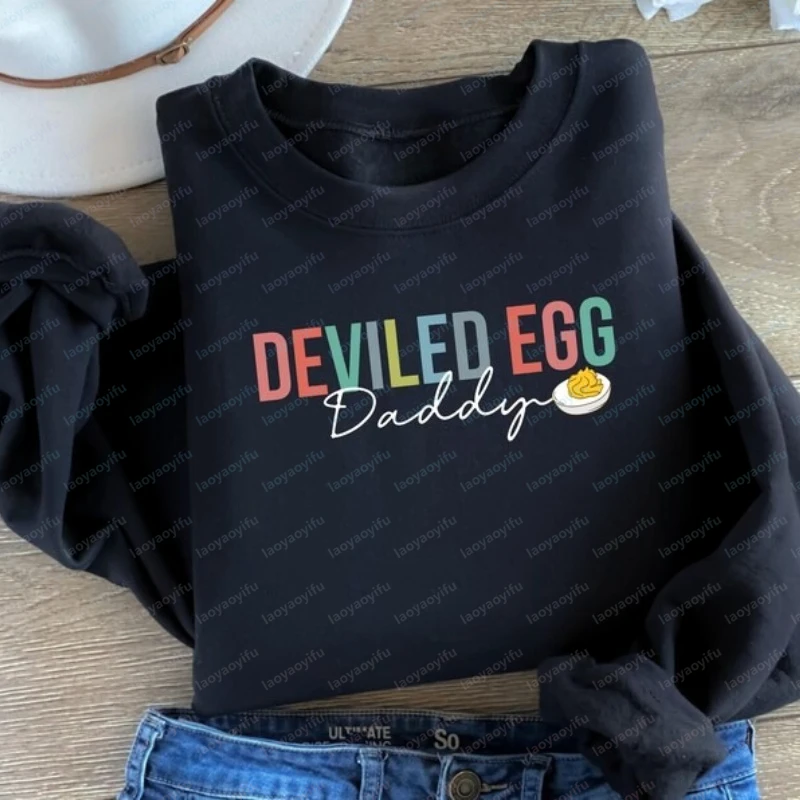 Deviled Egg Daddy Shirt Funny Easter Dad Food Father's Day Gift for Cook Sweatshirt Winter Clothes Women Kawaii Clothes Hoody