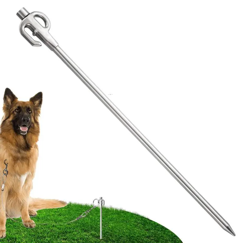 

Dog Yard Stake 360 Rotation Dog Camping Stake Windproof Stainless Dog Yard Leash And Stake For Playing Camping Backyard