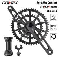 GOLDIX-platos y bielas ultraligeros para bicicleta de carretera, manivela hueca de aleación de aluminio de 165/170/175mm, plato doble 50-34T/53-39T